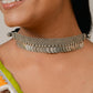 "Coiny" Silver Look Alike Oxidized Choker