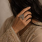 "Trilocka" Silver Look Alike Dual Tone Ring