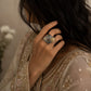 "Bella" Silver Look Alike Dual Tone Ring