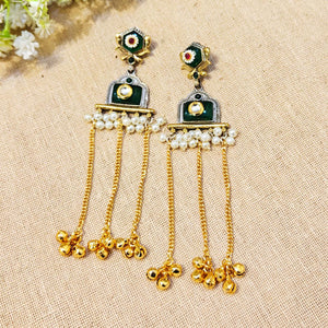"Evara" Look Alike Dual Tone Stone Earring