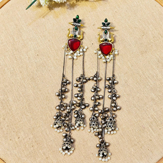 "Mrinal" Look Alike Dual Tone Stone Earring