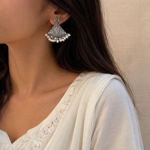 Reign Oxidised Traditional Stud Earrings