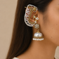 "Sajni" Silver Look Alike Dual Tone Peacock Earrings