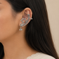 Chaya Floral Silver Cuff Earrings