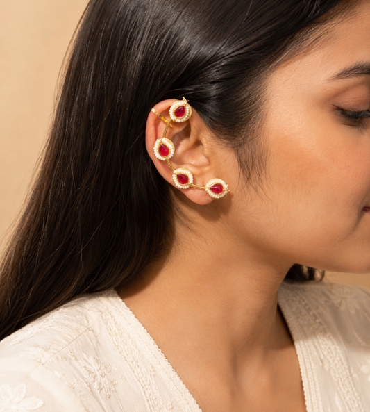 Raang Traditional Ethnic Full Ear Cuff with Stones
