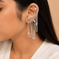 Leafe Oxidized Cascading Chain Earcuffs for Women