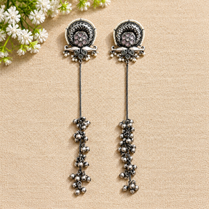"Sumi" Silver Look Alike Stone Earrings