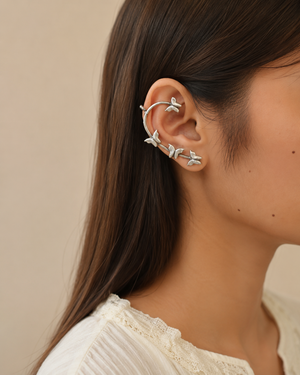 “Titlis” Butterfly Silver Look Alike Earcuff for Navratri