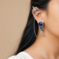 "Elaris"Silver Look Alike Stone Earcuffs