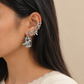 "Parrot Inside The Cage" Silver Look Alike Oxidised Earcuff