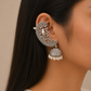 Cranz Oxidised Navratri Ear Cuffs With Jhumkas