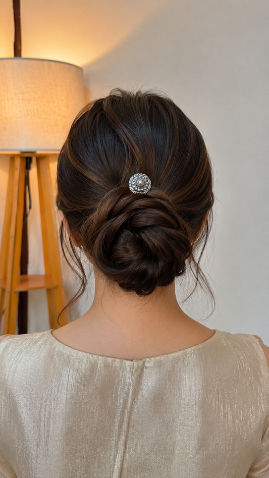 “Patika” Silver Look Alike Oxidised Hair Pin