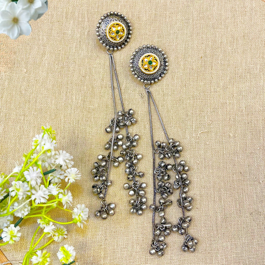 "Ararat" Silver Look Alike Oxidized Earrings