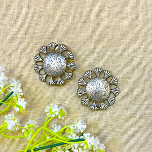 " Rasi" Silver Look Alike Oxidized Earrings