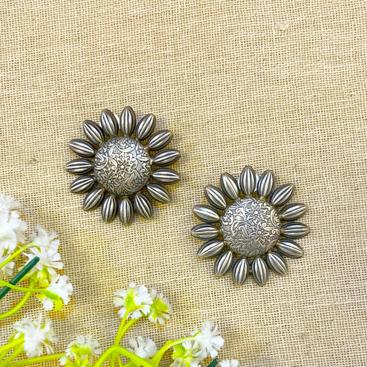 " Murray" Silver Look Alike Oxidized Earrings