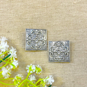 " Rhine" Silver Look Alike Oxidized Earrings