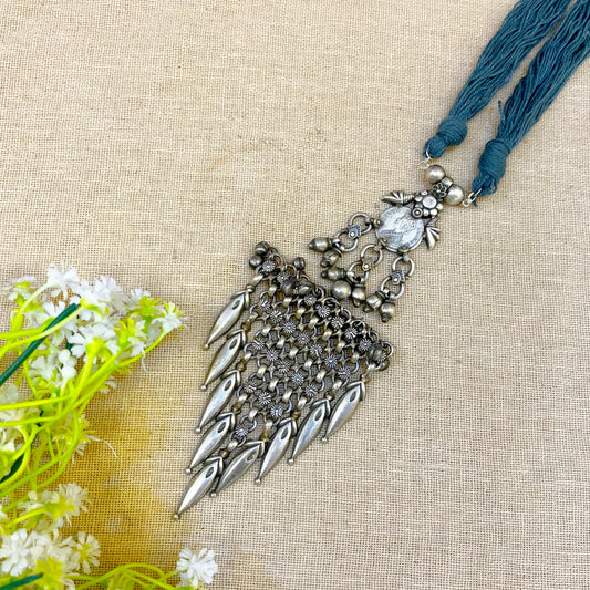 " Lhotse" Silver Look Alike Oxidized Necklace