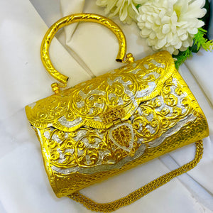 " Meher " Silver Look Alike Dual Tone Purse