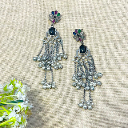 Pair of silver earrings