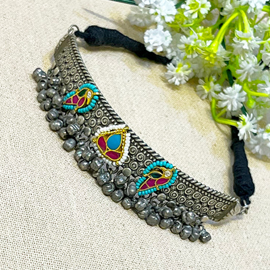Oxidized Choker Necklace