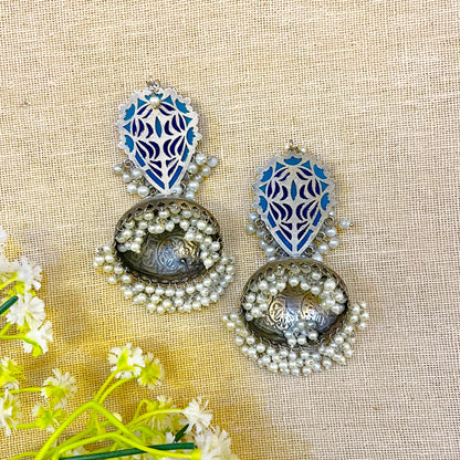 "Yukon" Silver Look Alike Oxidized Earrings