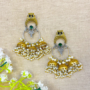 "Daisy" Silver Look Alike Dual Tone Earrings