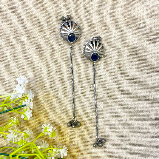 "Wren" Silver Look Alike Oxidized Earrings