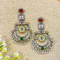 " Moonvile" Silver Look Alike Dual Tone Earrings