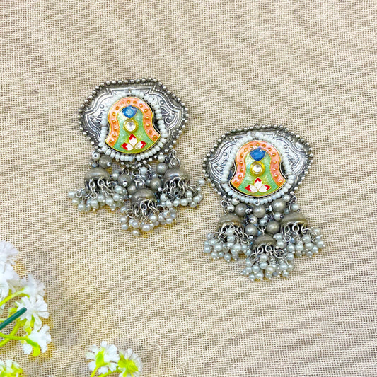 "Dove" Silver Look Alike Oxidized Earrings