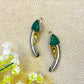 Green oxidised ear cuff earrings