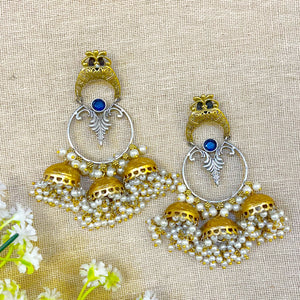 "Daisy" Silver Look Alike Dual Tone Earrings