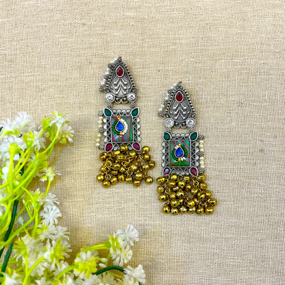 oxidised metal earrings