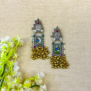 " Birch " Silver Look Alike Oxidized Earrings