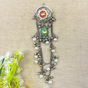 " Phoenix " SilverLook Alike Oxidized Hairpin