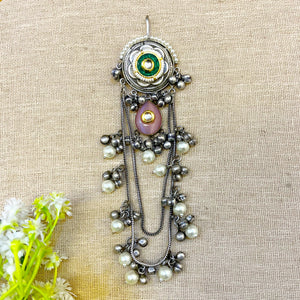 " Phoenix " SilverLook Alike Oxidized Hairpin