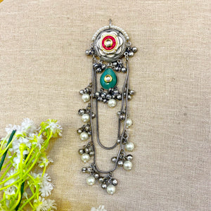 " Phoenix " SilverLook Alike Oxidized Hairpin