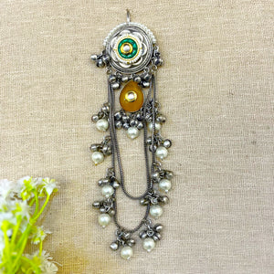 " Phoenix " SilverLook Alike Oxidized Hairpin