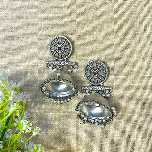 silver Jhumka earrings