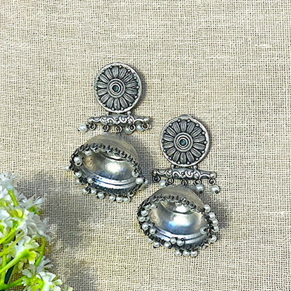 silver Jhumka earrings