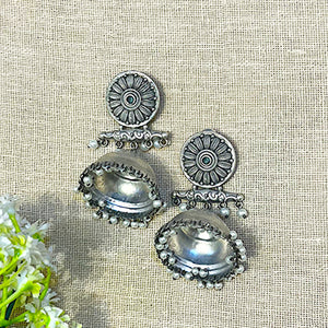 silver Jhumka earrings