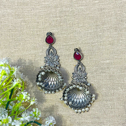 silver Jhumka earrings