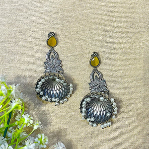 silver jhumka earrings