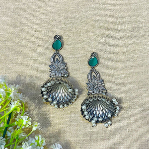 silver jhumka earrings