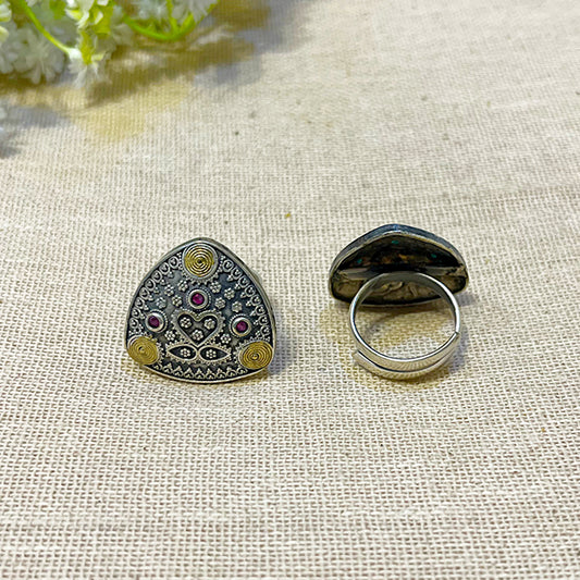"Juniper"Silver Look Alike Dual Tone Ring