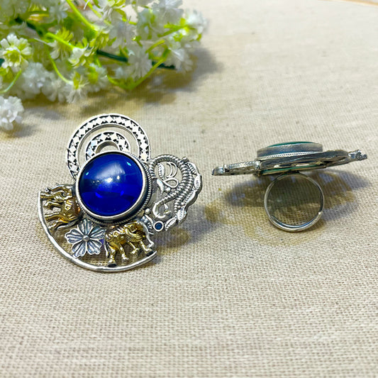 "Maple" Silver Look Alike Dual Tone Ring