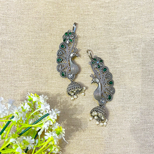 "Peaful" Silver Look Alike Oxidised Earcuff