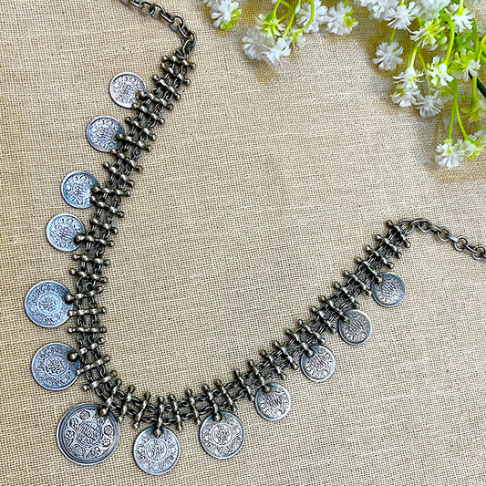 "Emberlight" Silver Look Alike Oxidized Necklace
