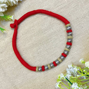 "Thread" Silver Look Alike Oxidized Choker