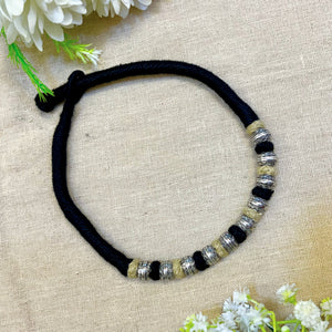 "Thread" Silver Look Alike Oxidized Choker