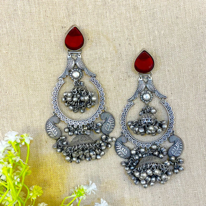 "Cliff" Silver Look Alike Oxidized Earrings